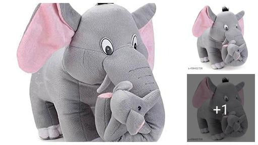 Cute Elephant Plush Toy with Baby Elephant – Soft Kawaii Stuffed Animal Doll for Kids & Gifts