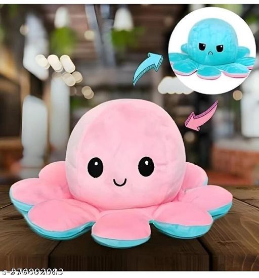 Reversible Mood Octopus Plush Toy – Soft Flip Double-Sided Emoji Stuffed Octopus for Kids & Gifts