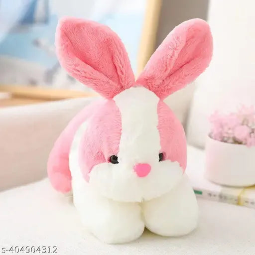 Cute Pink Bunny Plush Toy – Soft Kawaii Rabbit Stuffed Animal Doll for Kids & Gifts